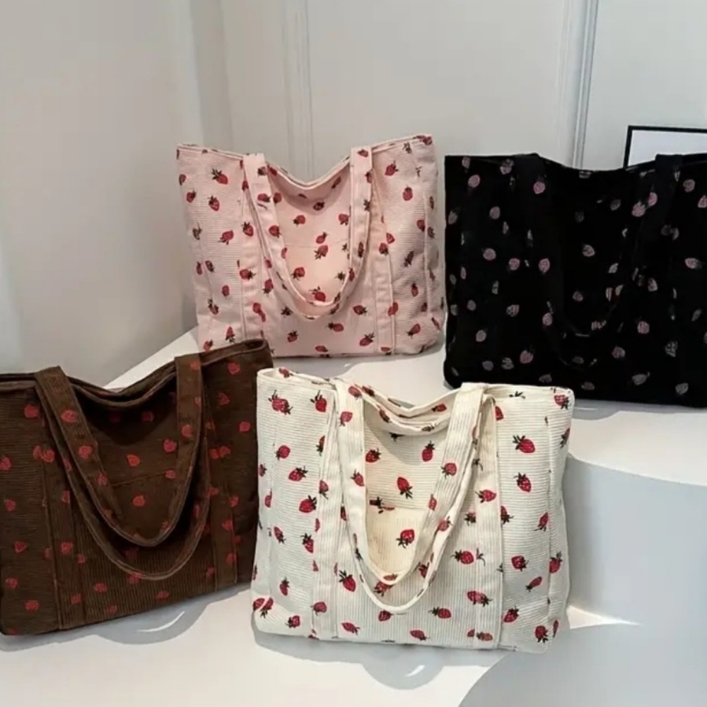 Brown Corduroy Strawberry π Bag - Picture 8 of 9
